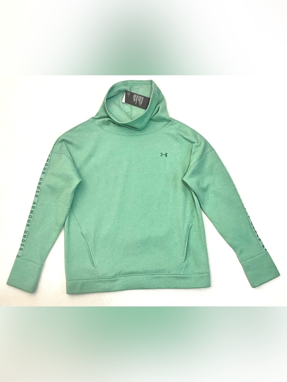 Under Armour Women's Light Green Loose Cowl Neck Sweatshirt Size Medium New